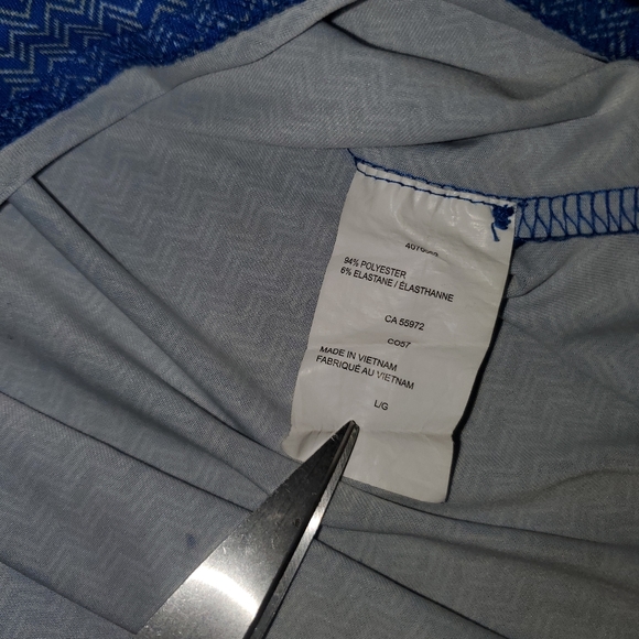 Callaway Opti-Dri Blue Polo Golf Shirt Mens Large Chevron Geometric Lightweight - Picture 4 of 7